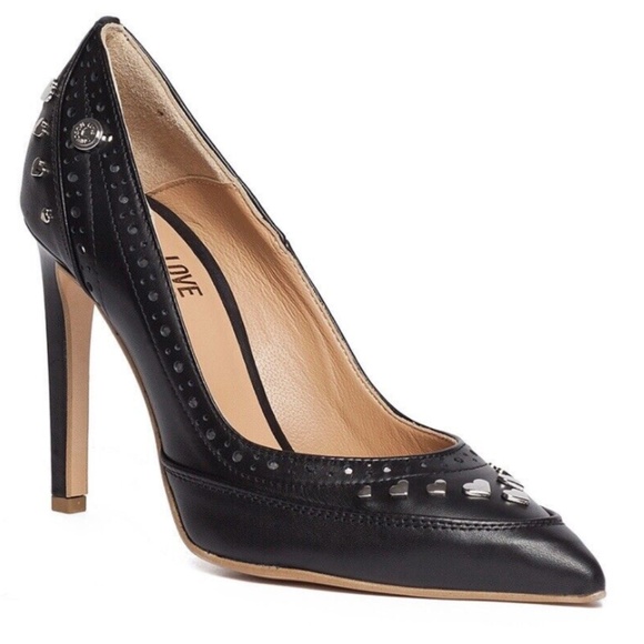 Love Moschino leather brogue studded pumps